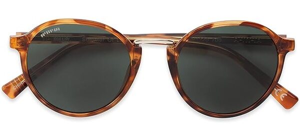 round style tortoise frame sunglasses