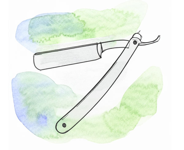 illustration of a straight razor