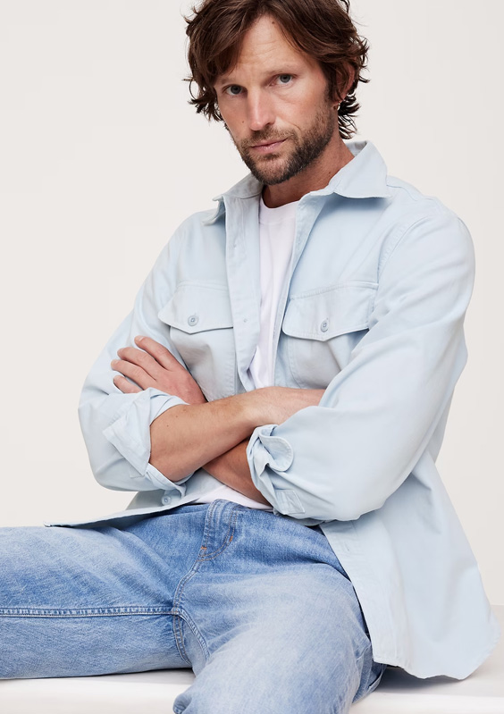 blue twill jacket