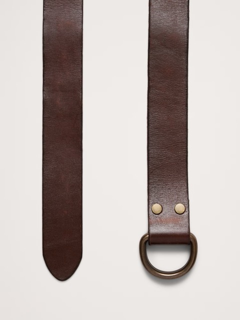brown D ring leather belt