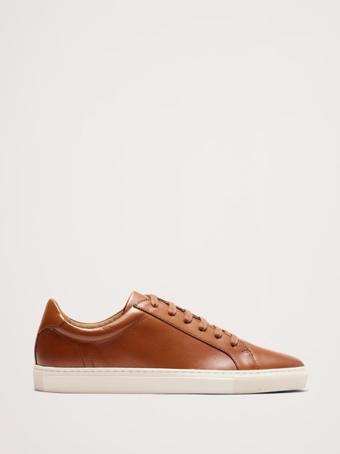Brown leather sneakers