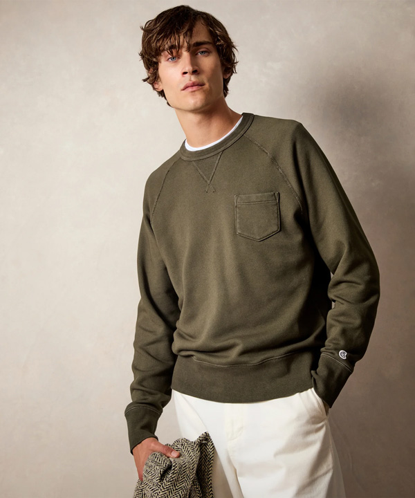green sweatshirt