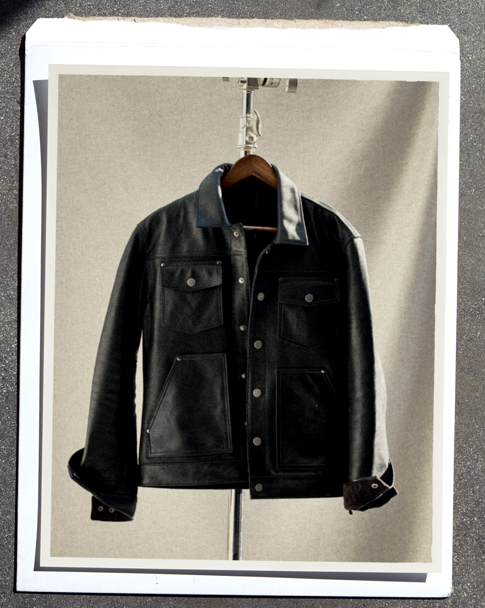 Thursday Boot Co black roughout leather cruiser trucker jacket