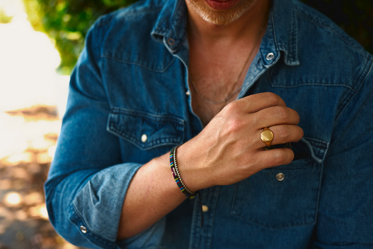 andrew's signet ring and two bracelets