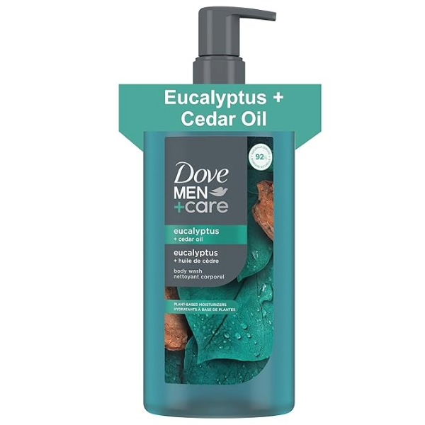 DOVE MEN + CARE Body Wash Eucalyptus & Cedar Oil Plant-Based Moisturizing Body Wash