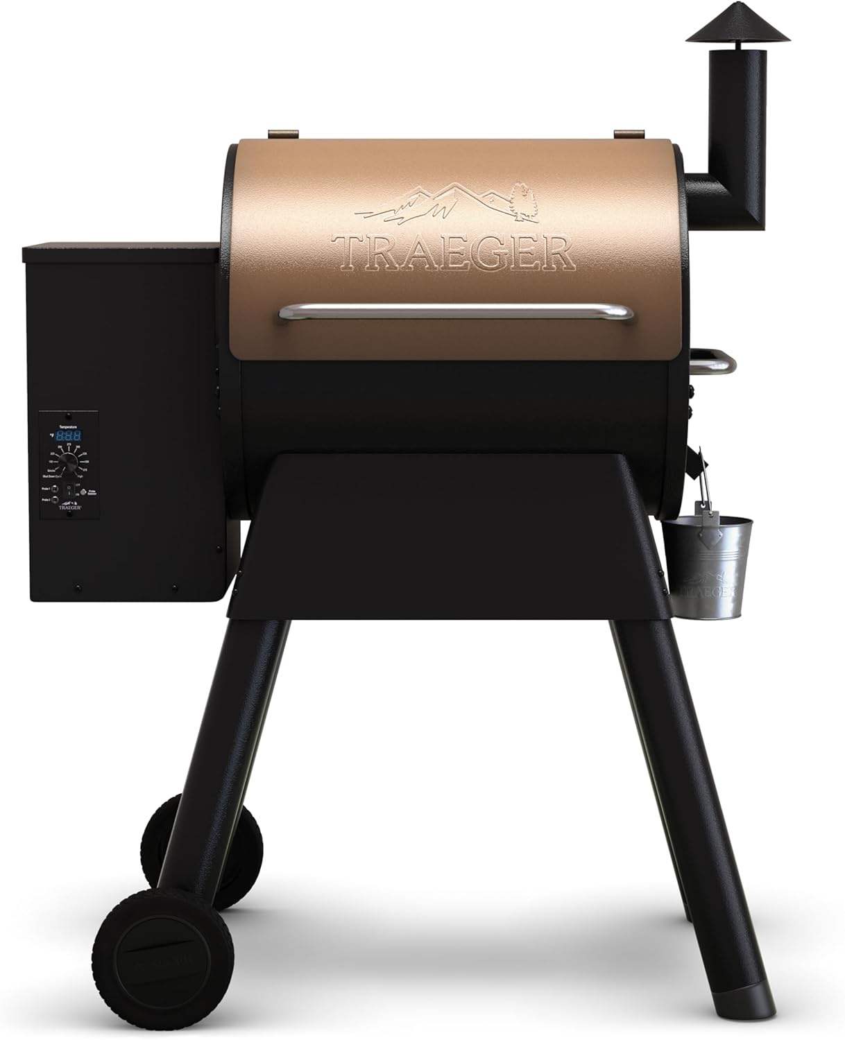 Traeger Grills Pro 22 Wood Pellet Grill and Smoker, Electric Pellet Smoker Grill Combo, 6-in-1 BBQ Versatility, 572 sq. in. Grilling Capacity, Meat Probe, 450° Max Temperature, 18lb Hopper, Bronze