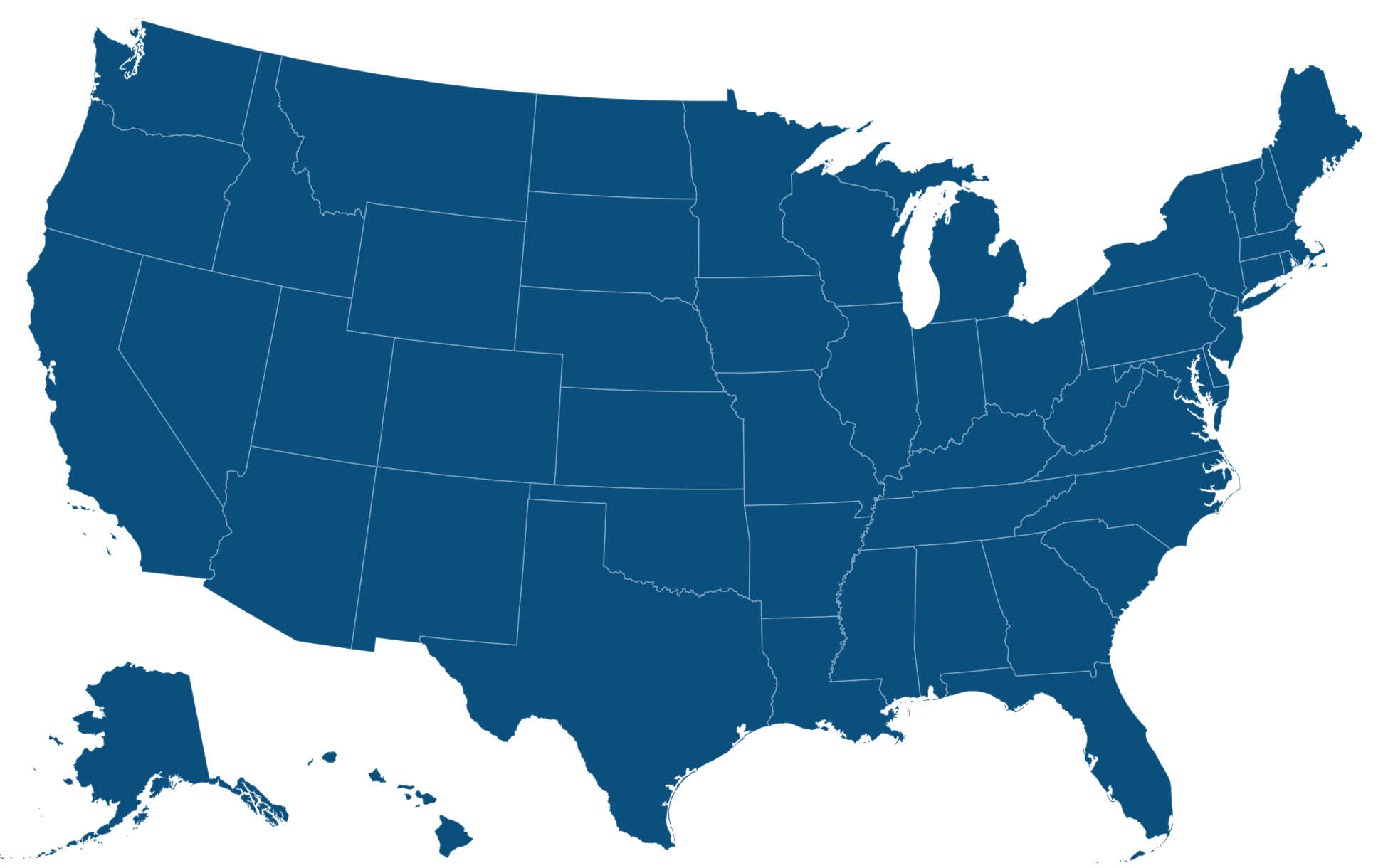 Map of the United States marking the 26 states where the American-made brands in this guide manufacture