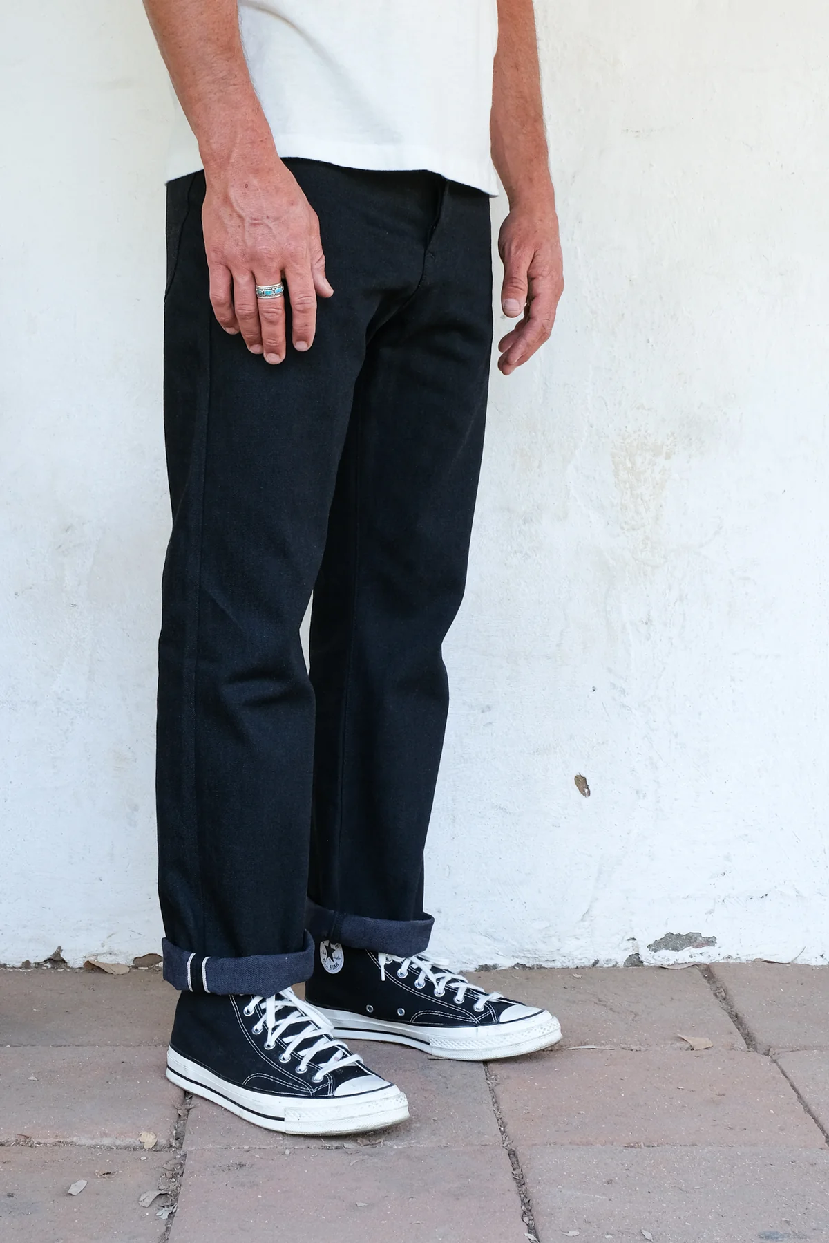 Freenote Cloth Belford Straight 14.25oz Black Grey Denim